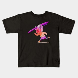 Eager surfer boy Kids T-Shirt